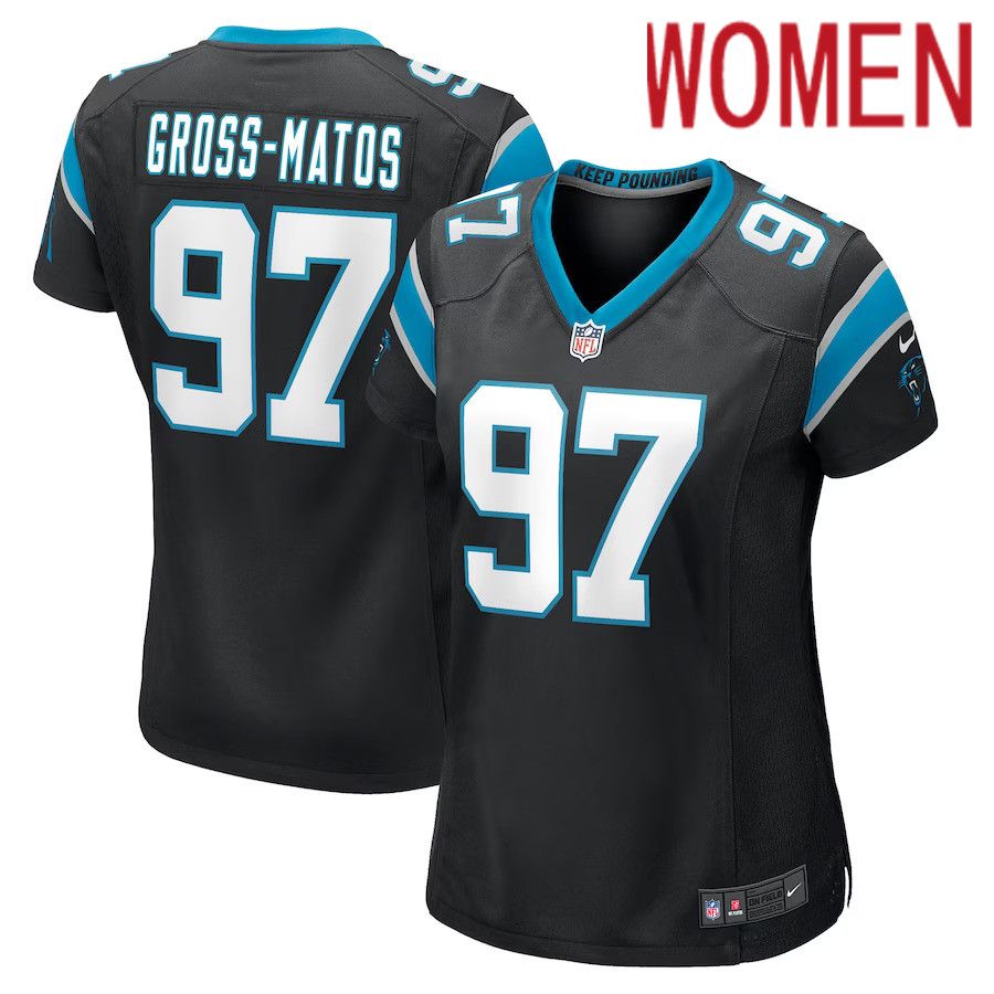 Women Carolina Panthers #97 Yetur Gross-Matos Nike Black Game NFL Jersey